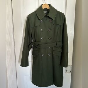 DKNY wool trench pea coat - hunter green